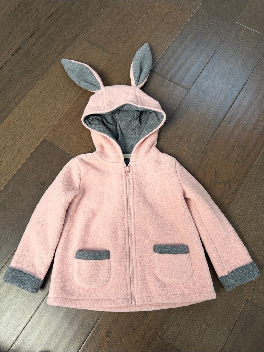 Tucker + Tate Pink Fleece Hooded Pea Coat with Gray Lining & Ears